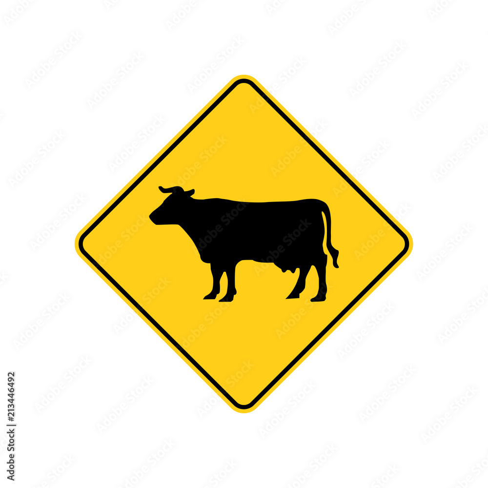USA traffic road signs. cattle ahead or crossing. vector illustration USA traffic road signs. cattle ahead or crossing. vector illustration