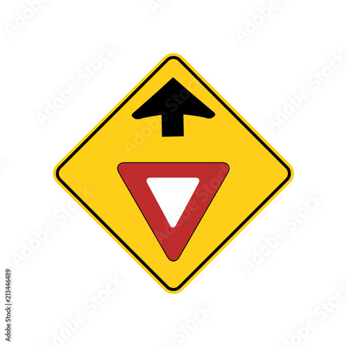 Free Download USA traffic road signs. yield sign ahead. vector illustration - GFXLoad