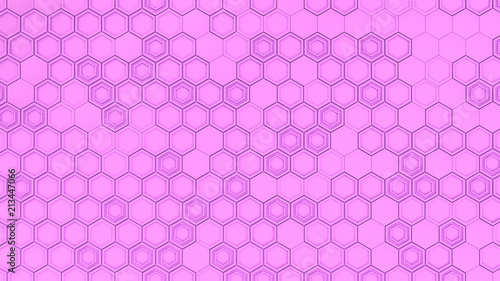 Abstract 3d background made of purple hexagons