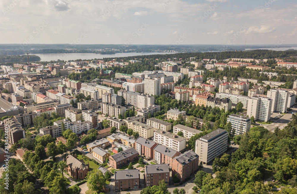 Aerial view of Jyvaskyla, town in central Finland