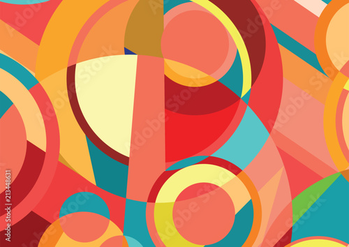 Digital painting. Abstract geometric colorful vector background