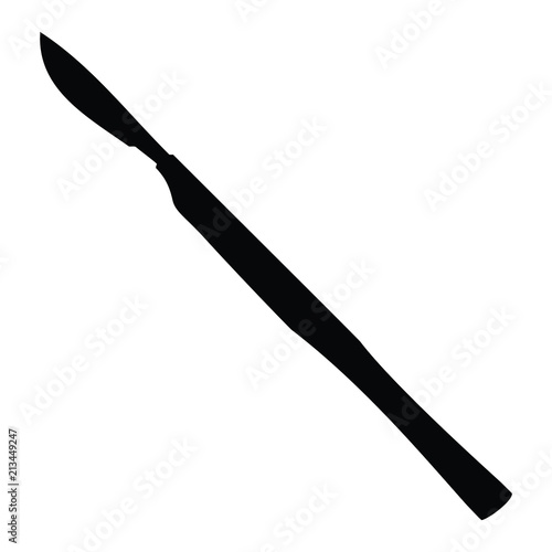 Obraz na plátně A black and white silhouette of a scalpel