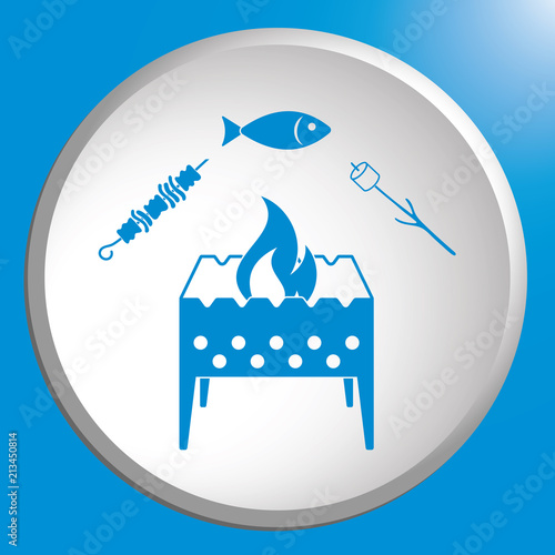 Grilled fish, zephyr and  kebab icon