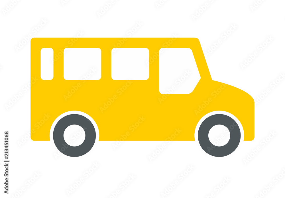 Bus Icon, Flat style. isolated on white background