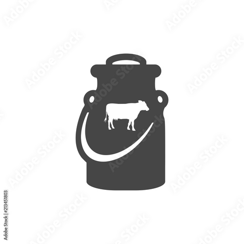 Milk can and cow icon