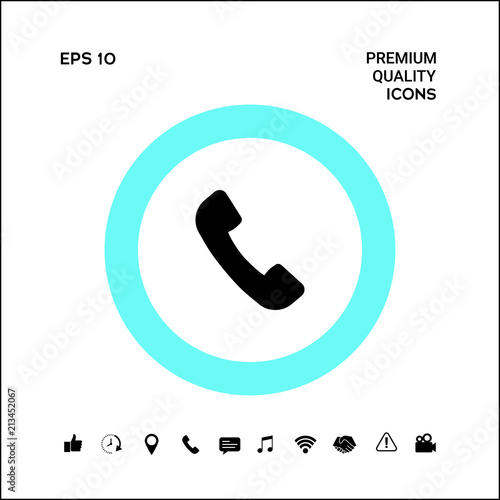 Telephone handset symbol, telephone receiver icon