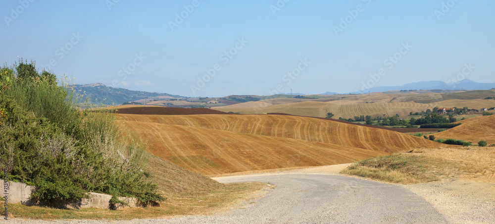 the road and the hills