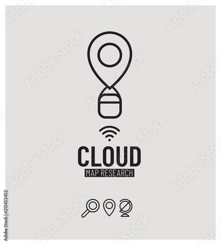 logo pour géolocalisation sur carte, recherche géographique sur mappemonde