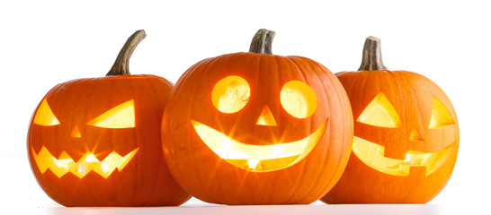 Halloween Pumpkins on white