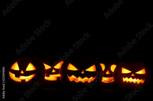 Halloween Pumpkins on black