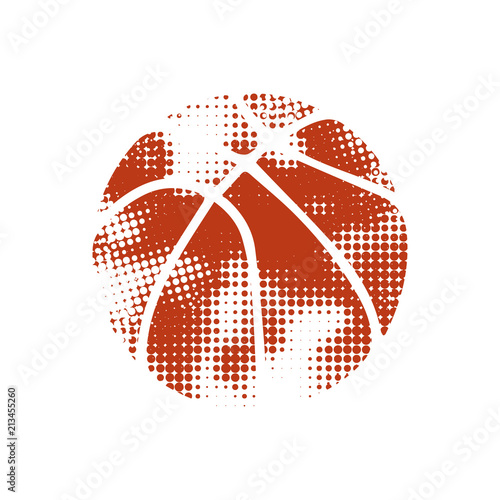 Orange halftone basketball