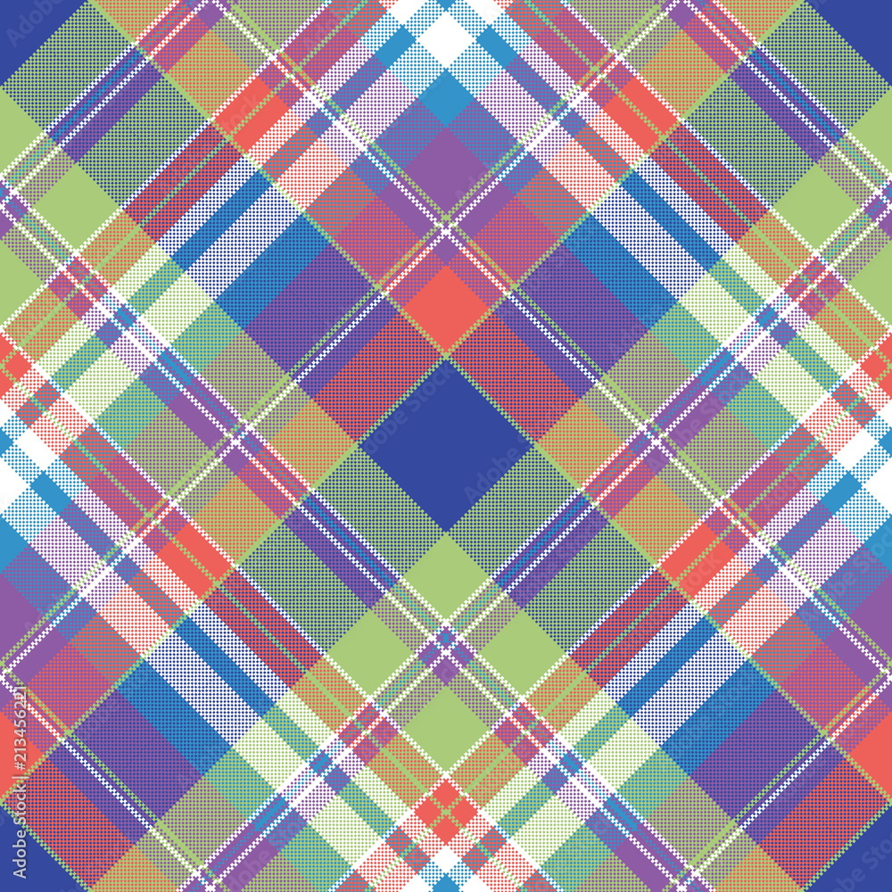 Madras pixel plaid seamless pattern Madras pixel plaid seamless pattern