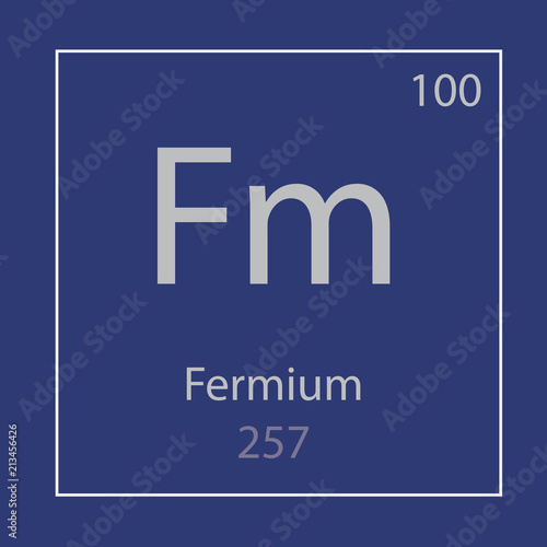 Fermium Fm chemical element icon- vector illustration