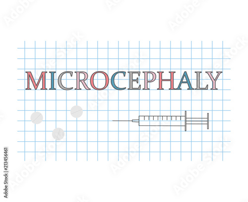 Microcephaly word on checkered paper sheet- vector illustration