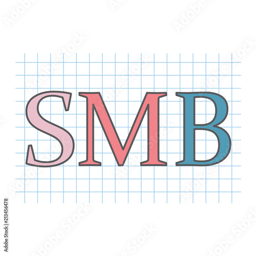 SMB (Small And Medium-sized Business) written on checkered paper sheet- vector illustration