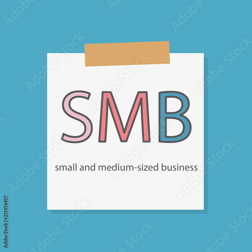 SMB (Small And Medium-sized Business) written in a notebook paper- vector illustration
