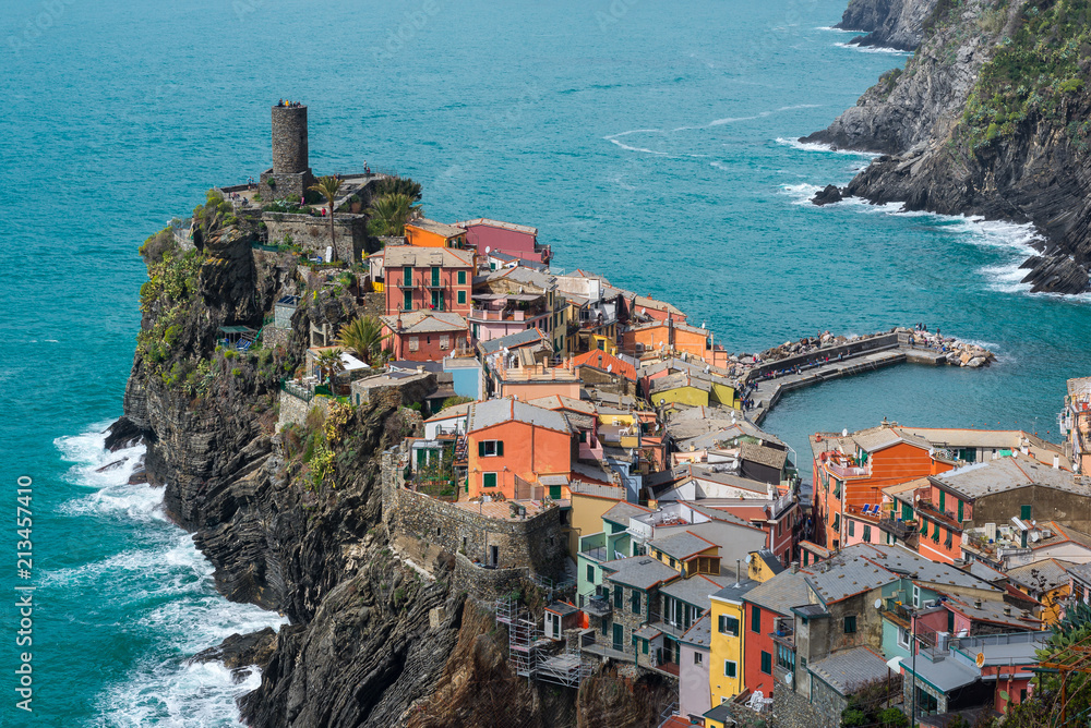 Vernazza, one of colorful villages of Cinque Terre, Italy