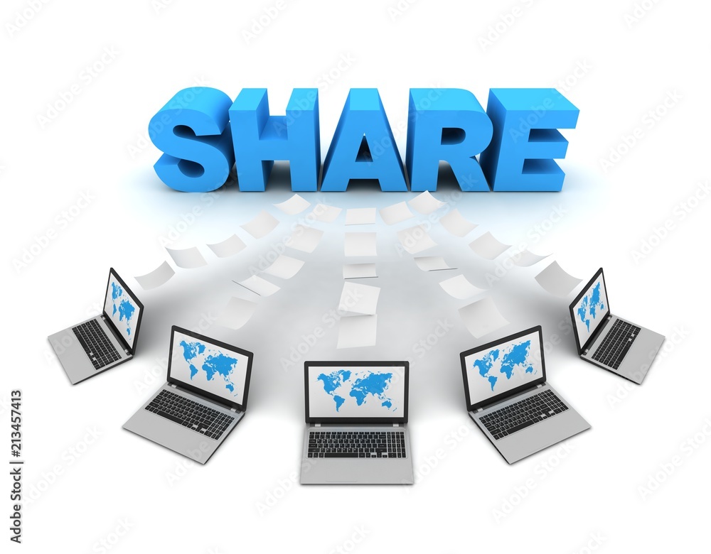 share 3d concept illustration share 3d concept illustration
