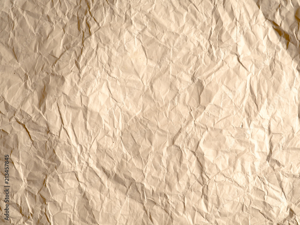 Obraz premium white crumpled paper texture background, brown recycle crumpled paper for background : crease of brown paper textures backgrounds for design,decorative. paper textures concept
