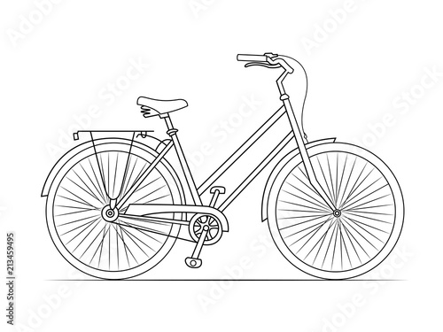 Bicycle line drawing vector