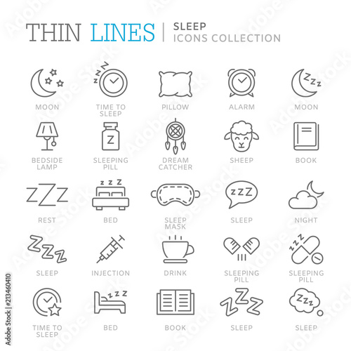 Collection of sleep related icons