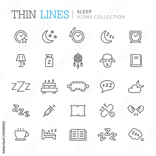 Collection of sleep related icons