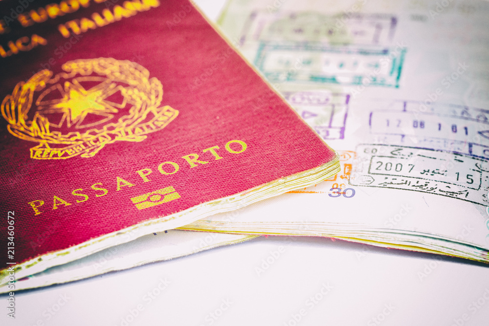 blur and passport in the white background blur and passport in the white background