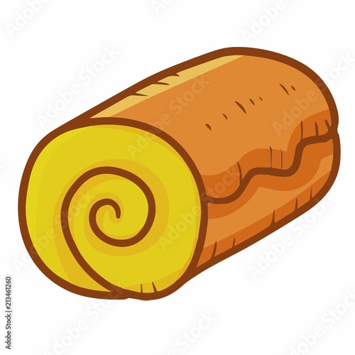 Cute and funny yummy rolled sweet ready to eat - vector.