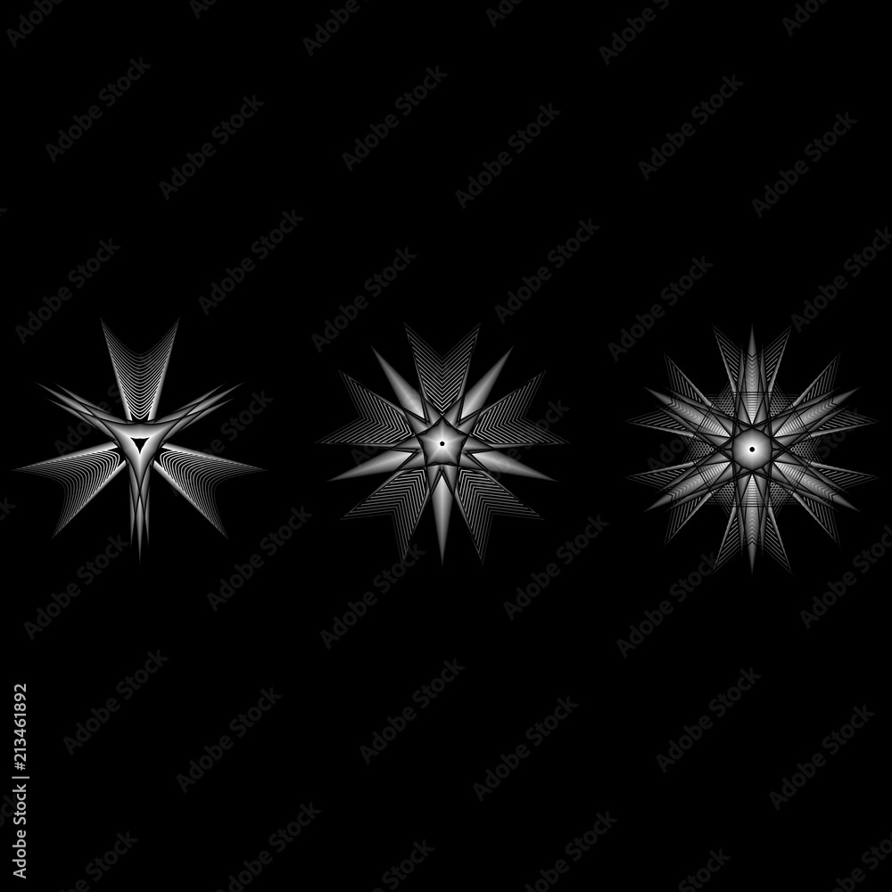 Fototapeta premium Geometric pattern icon star astrology pentagram symbol