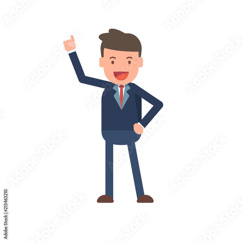 Businessman pointing into the sky succeed concepts vector illustration in flat design