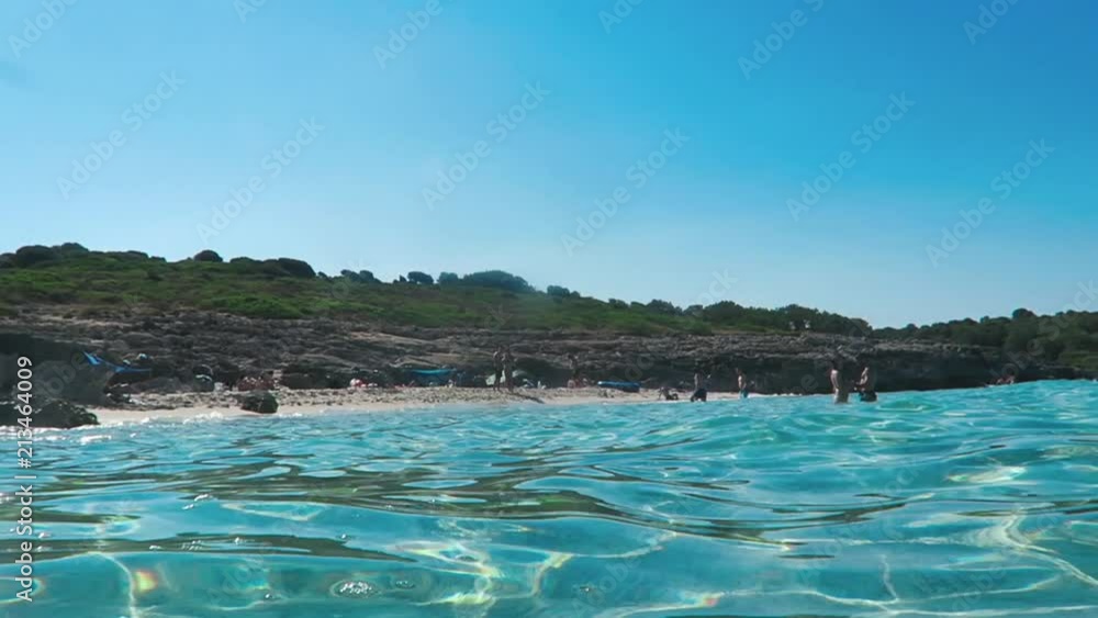panorama of the beach from the sea panorama of the beach from the sea