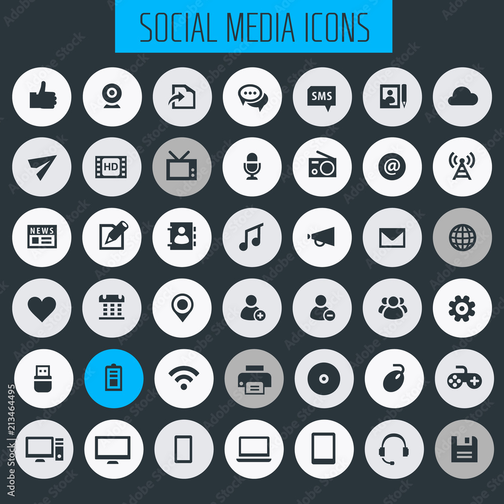 Big Social Media icon set Big Social Media icon set