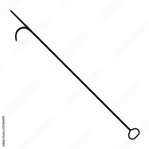 A black and white silhouette of a fire poker
