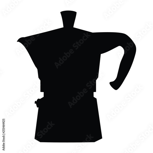 A black and white silhouette of a coffee percolator photo