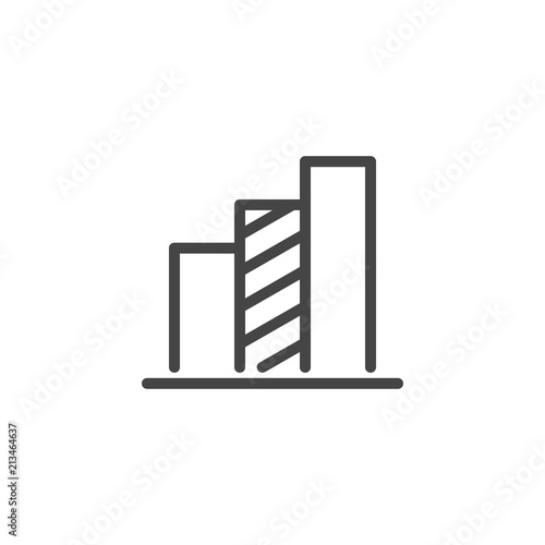 Chart icon in linear style. Infographic element or label for presentation, business report, progress diagram. UI pictograph. Vector illustration isolated on white background © FishCoolish