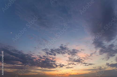 Photography Panorama of sky at sunrise or sunset