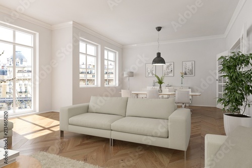 modern bright skandinavian interior design living room © virtua73