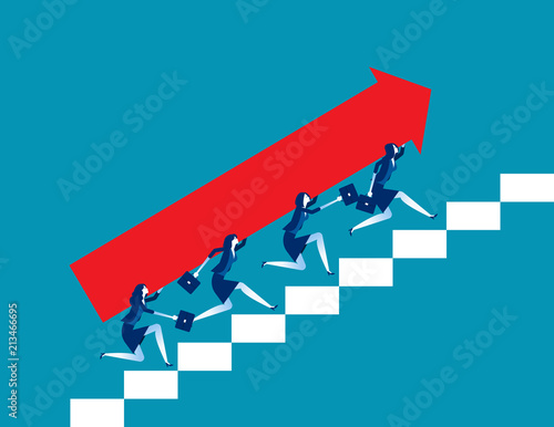 Business team togetherness. Concept business vector illustration, Teamwork, Cooperation.