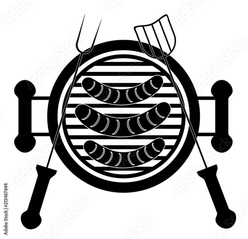 barbecue forks with grilled sausages vector eps 10