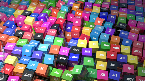 Photography Colorful cubes with domain extensions