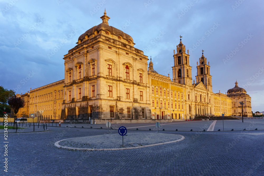 Mafra Portugal, 21 June 2018. National Palace of Mafra in Mafra village near Lisbon. Convent and Basilica of Portugal