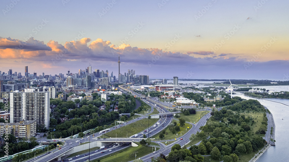 Aerial view of Toronto city from above, Toronto, Ontario, Canada Aerial view of Toronto city from above, Toronto, Ontario, Canada