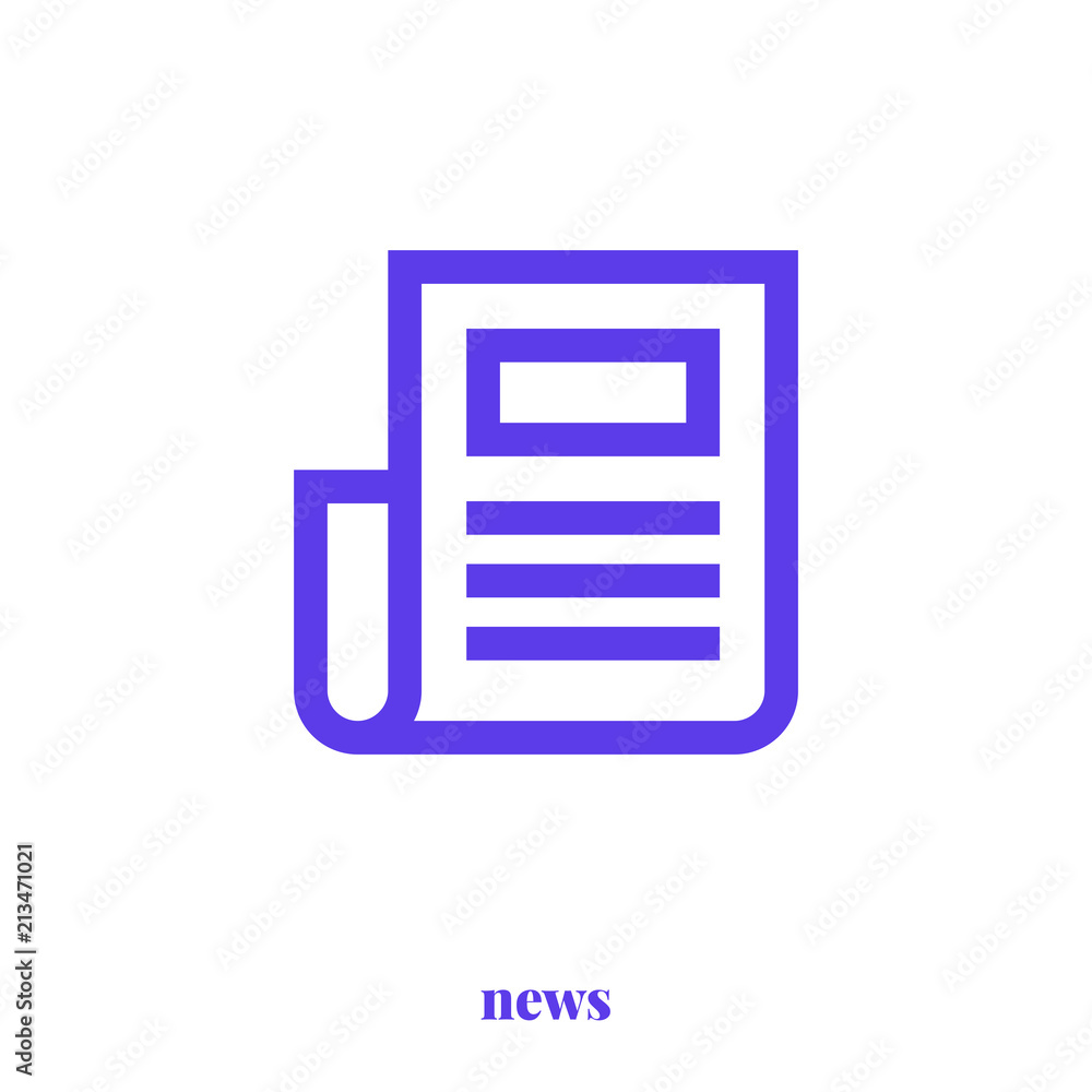 News icon vector. Modern, simple flat vector illustration for web site or mobile app News icon vector. Modern, simple flat vector illustration for web site or mobile app