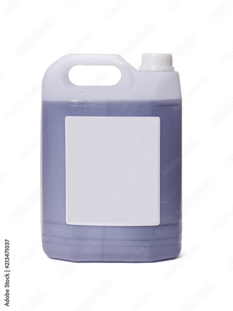 White plastic jerrycan on white background White plastic jerrycan on white background