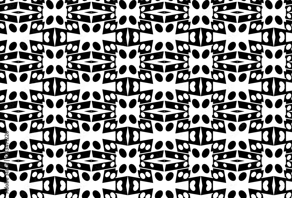 Seamless geometric pattern in a black and white colors for design. 