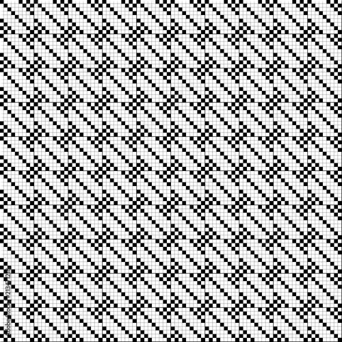 Seamless geometric textured pattern in small cage in black and white colors