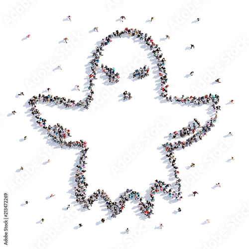 A lot of people form a ghost  a holiday halloween