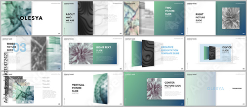 Minimal presentations design, portfolio vector templates with elements on white background. Multipurpose template for presentation slide, flyer leaflet, brochure cover, report, marketing, advertising.