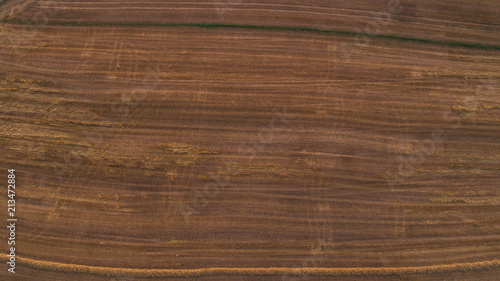 cropped wheat field aerial drone shot