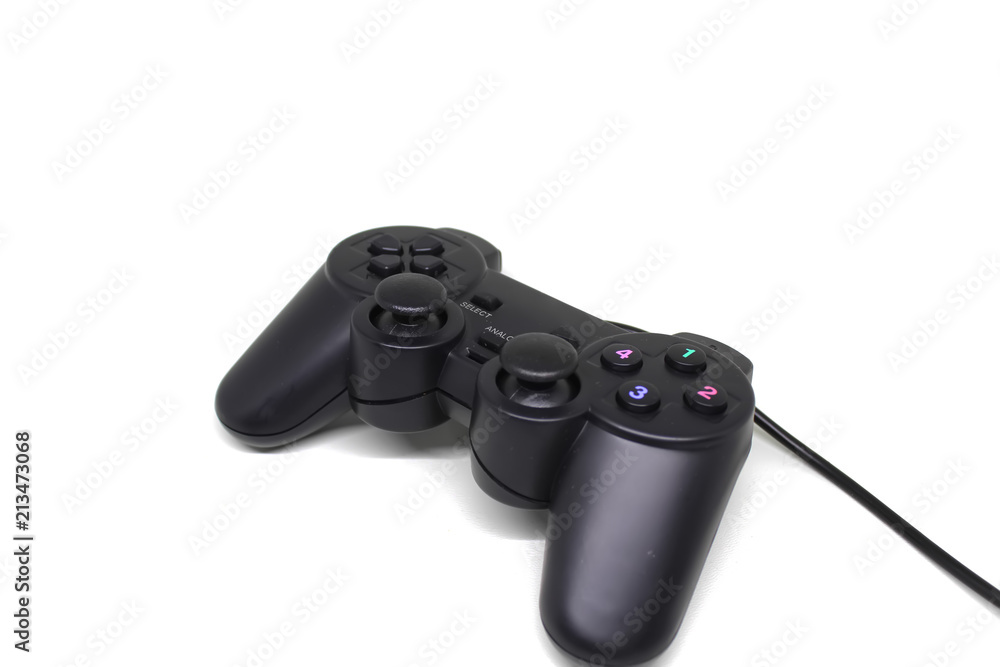 Black joystick on white background. GamePad isolated on white Black joystick on white background. GamePad isolated on white